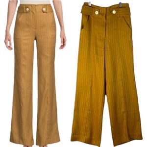 Veronica Beard Sunny Pinstripe Wide Leg Trousers Classic Style Designer